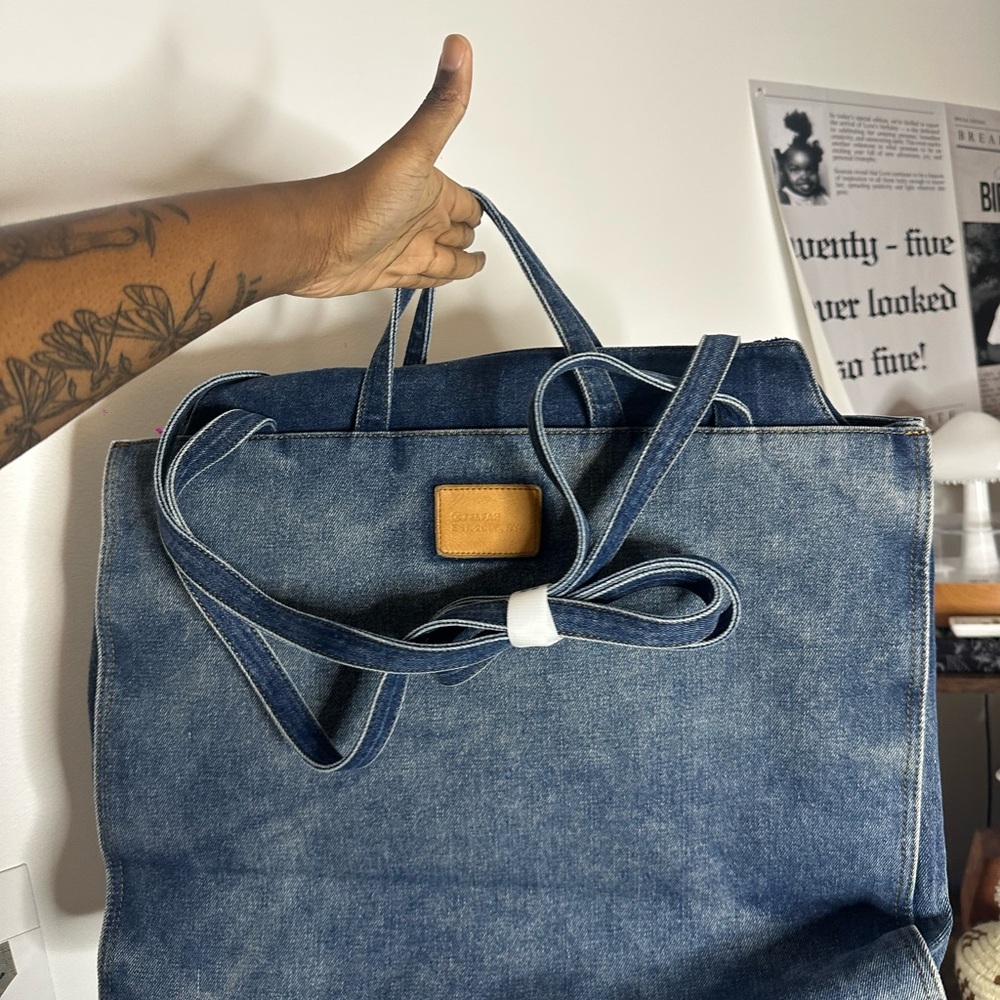 Telfar Large Blue Denim Shopper - Picture 2 of 3